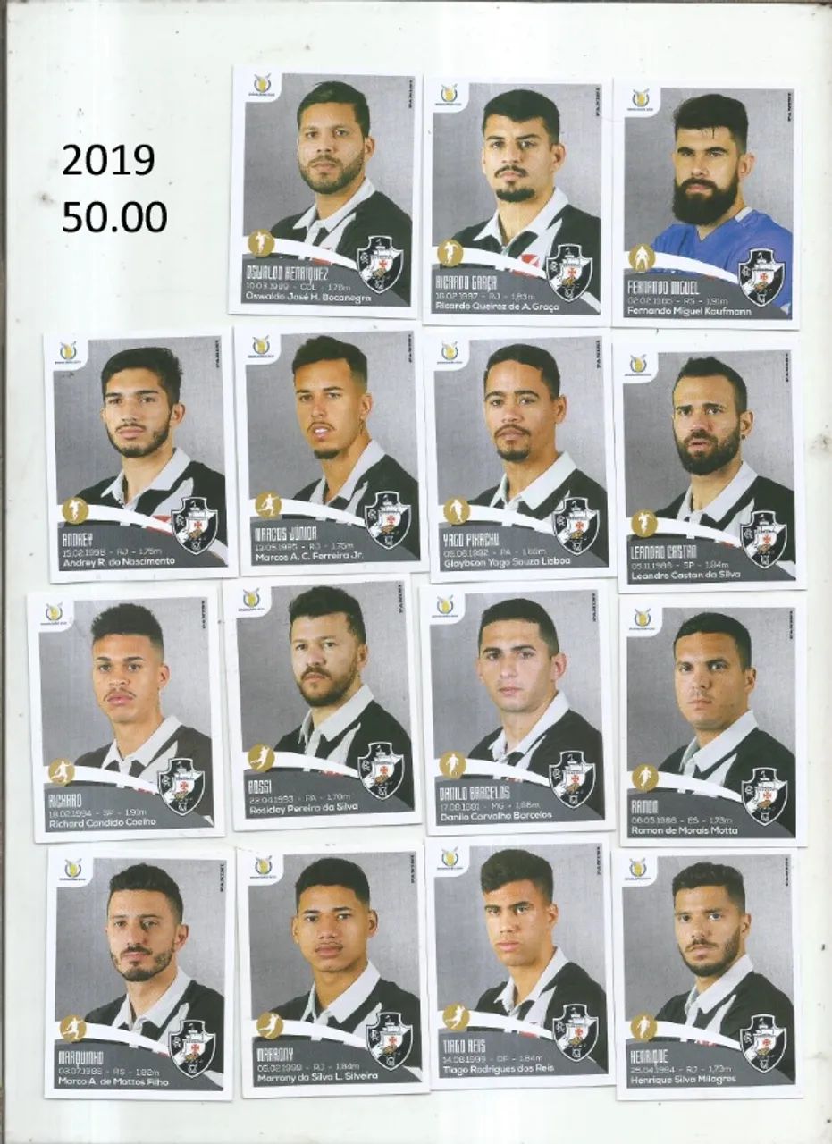 FIGURINHAS VASCO VARIOS ANOS E CAMPEONATOS
