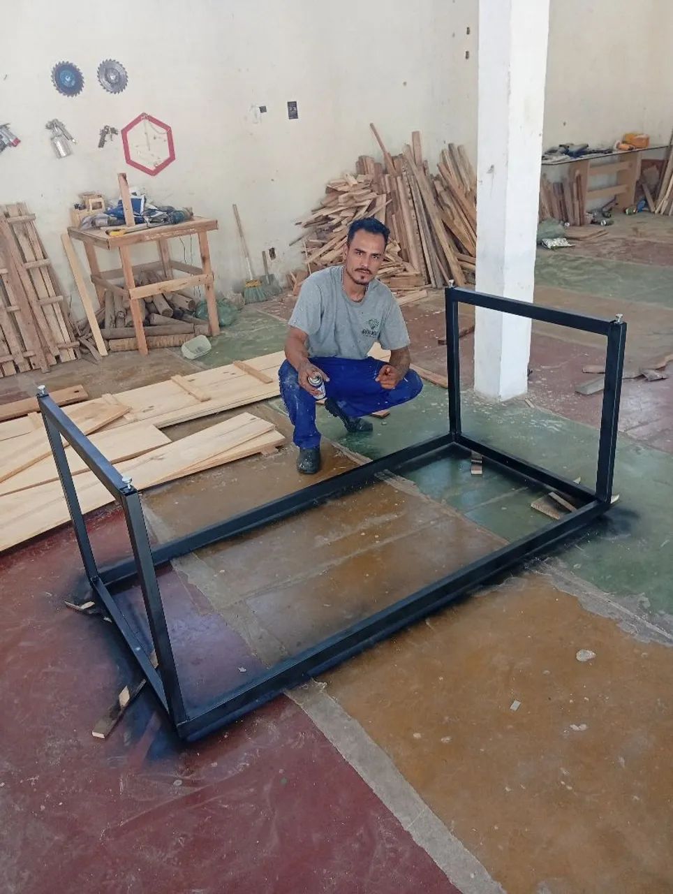 Basem em metalon 50x30 para mesa - Foto 3