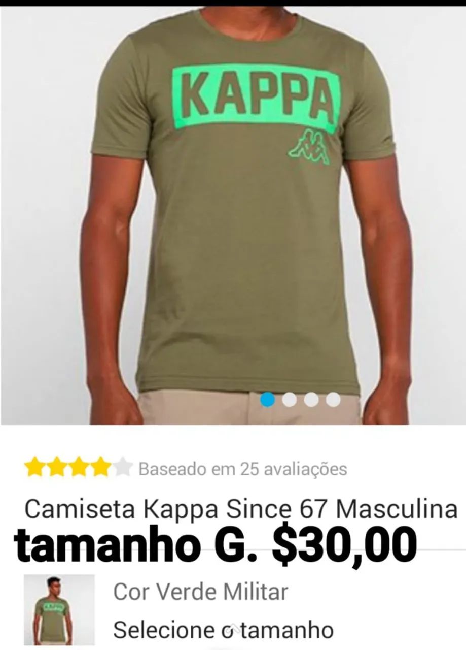 Camiseta Kappa M ou G. - Original  - Foto 2