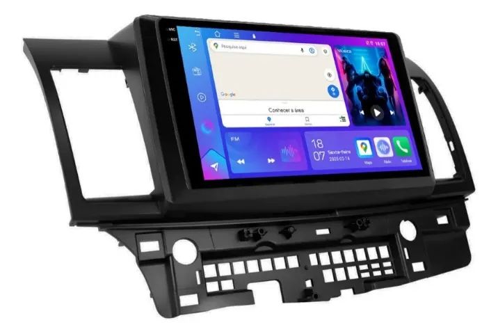 Central Multimídia Android 9 Pol. Carplay e Android Auto sem fio Lancer 2008 a 2015