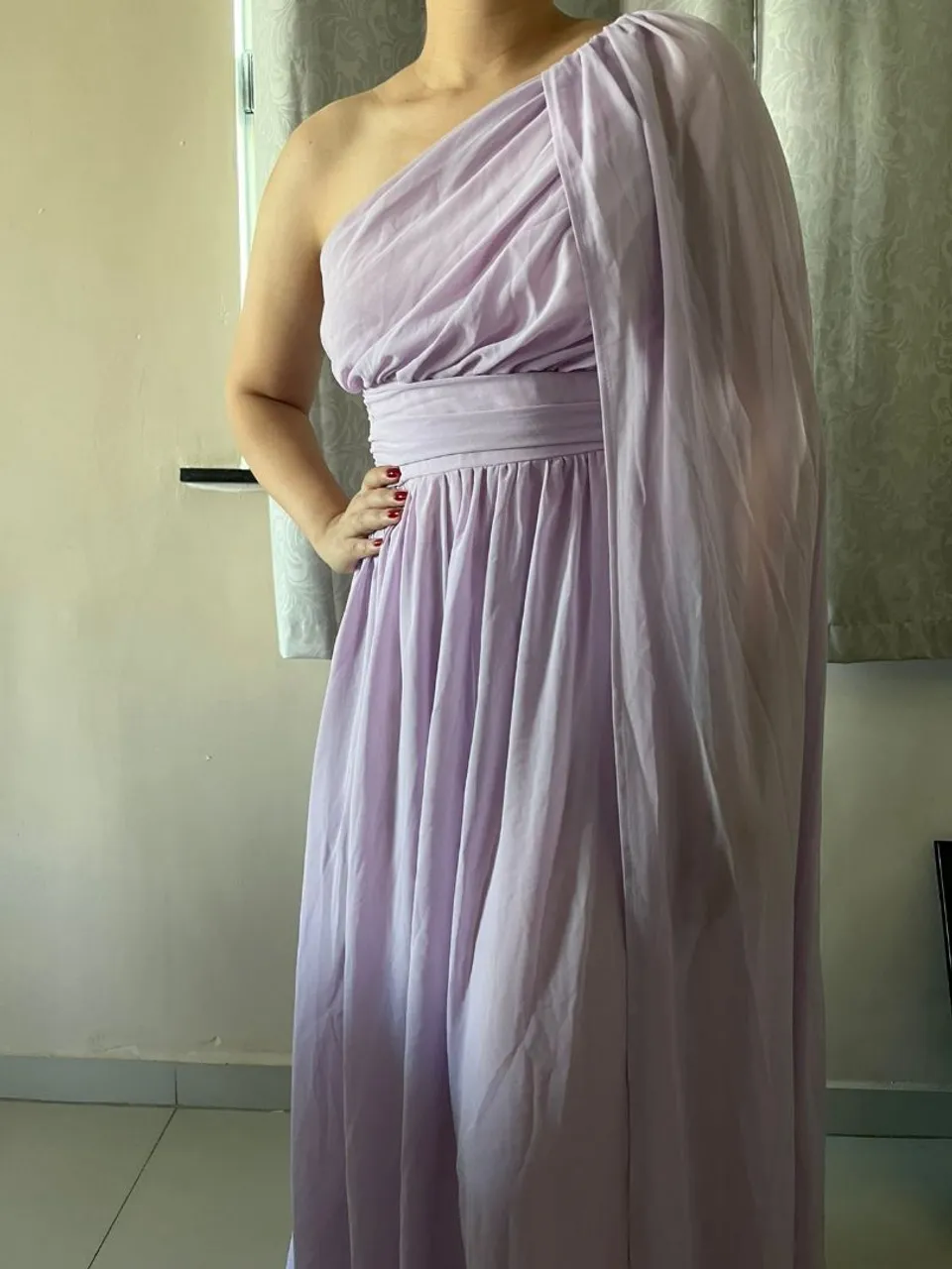 Vestido longo lilás elegante