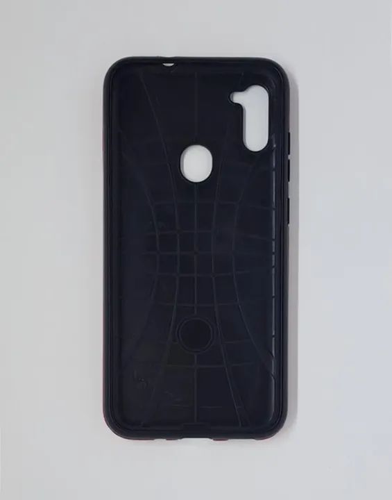 Case Capa Capinha Samsung Galaxy A11 de Silicone Vermelho Escuro Texturizado - Foto 2