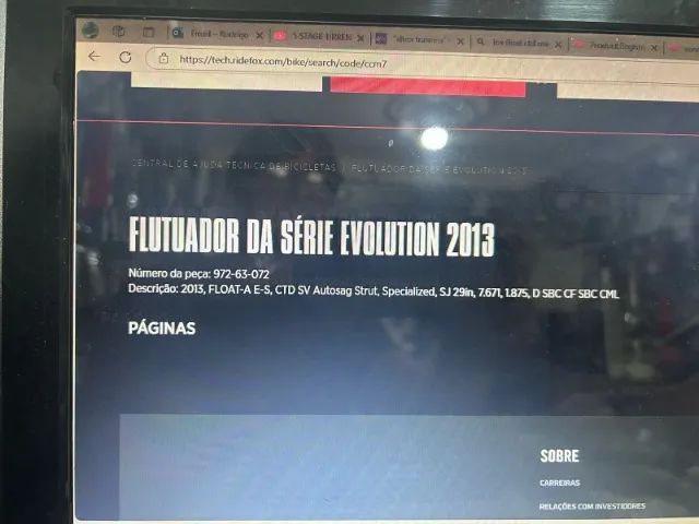 Shox traseiro FOX Evolution Float CTD ótimo estado