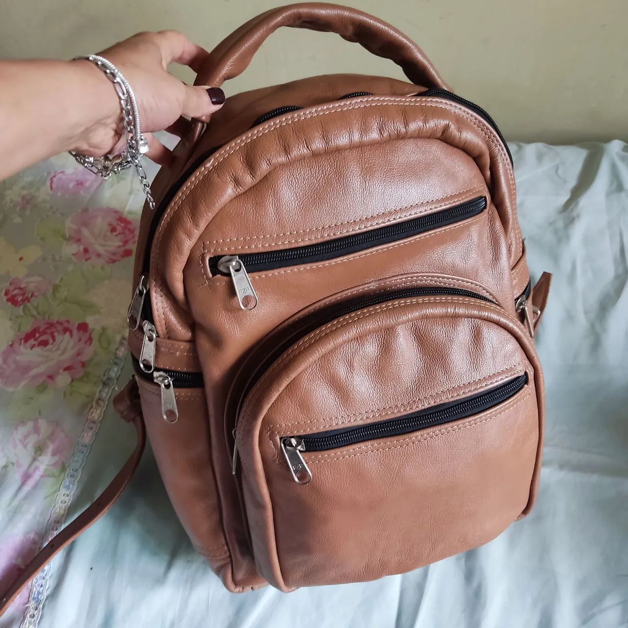 Mochila COURO Legítimo NOVA  - Foto 3