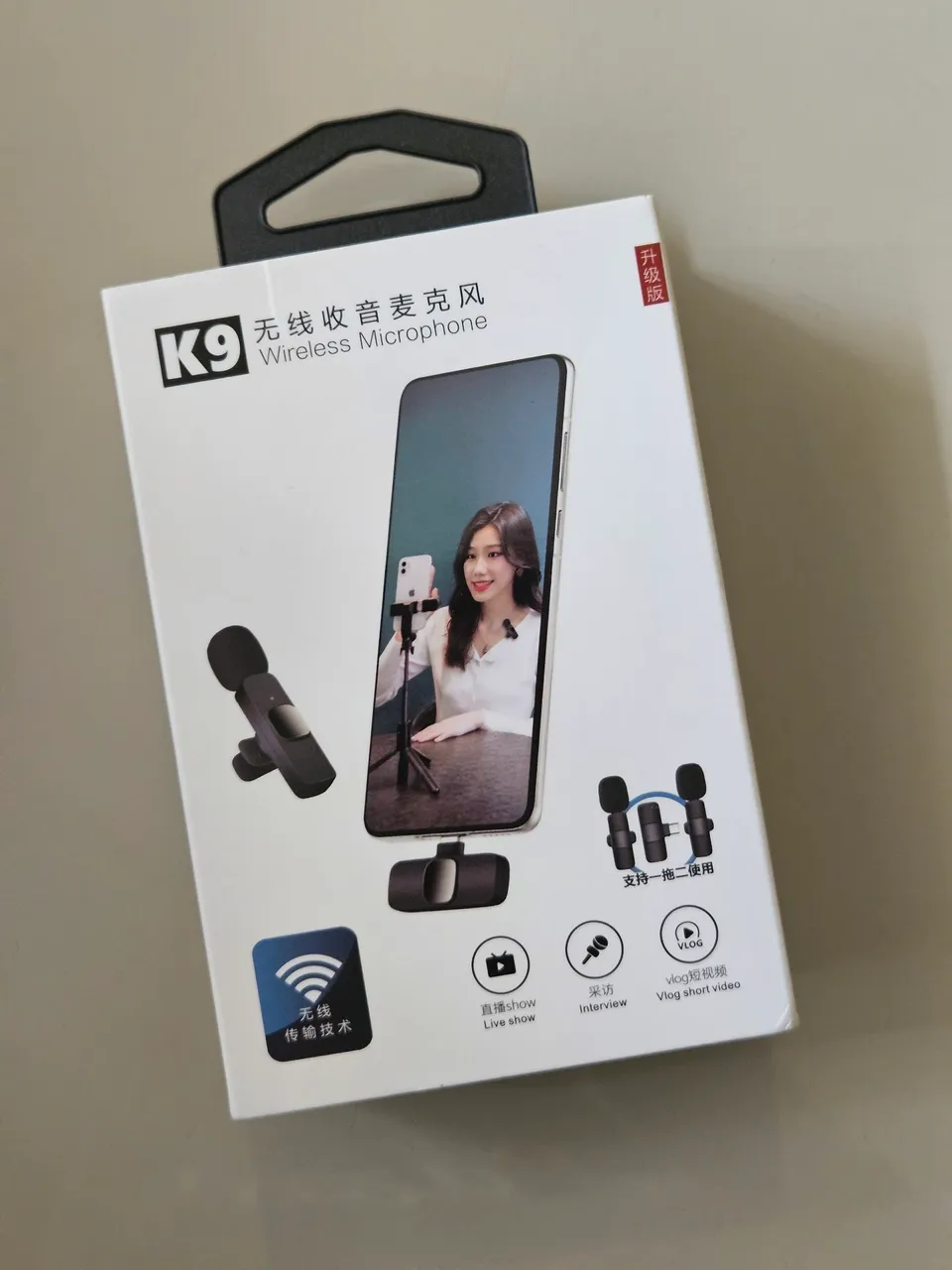 Microfone sem fio K9 para celular - Perfeito para vlogs!