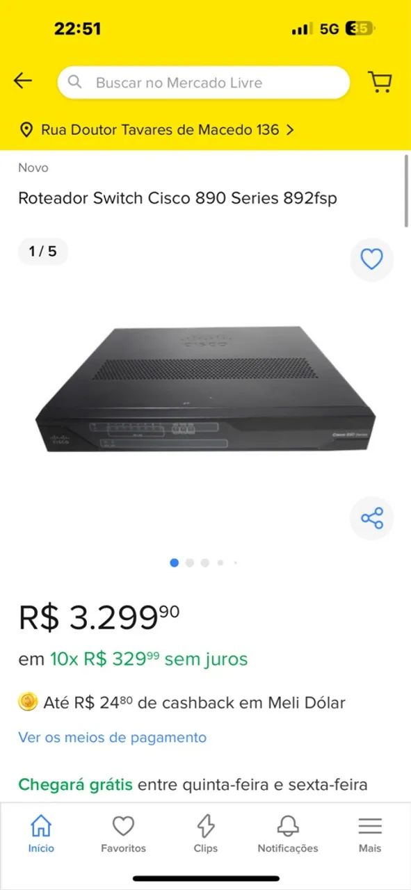 Roteador Switch Cisco 890 Series 892fsp