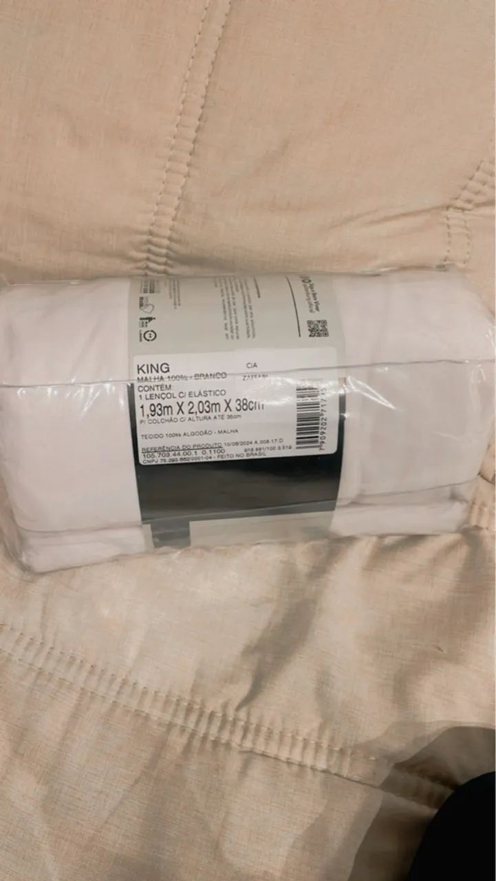 Vendo 1 Lençol com Elástico King Altenburg Branco  - Foto 2