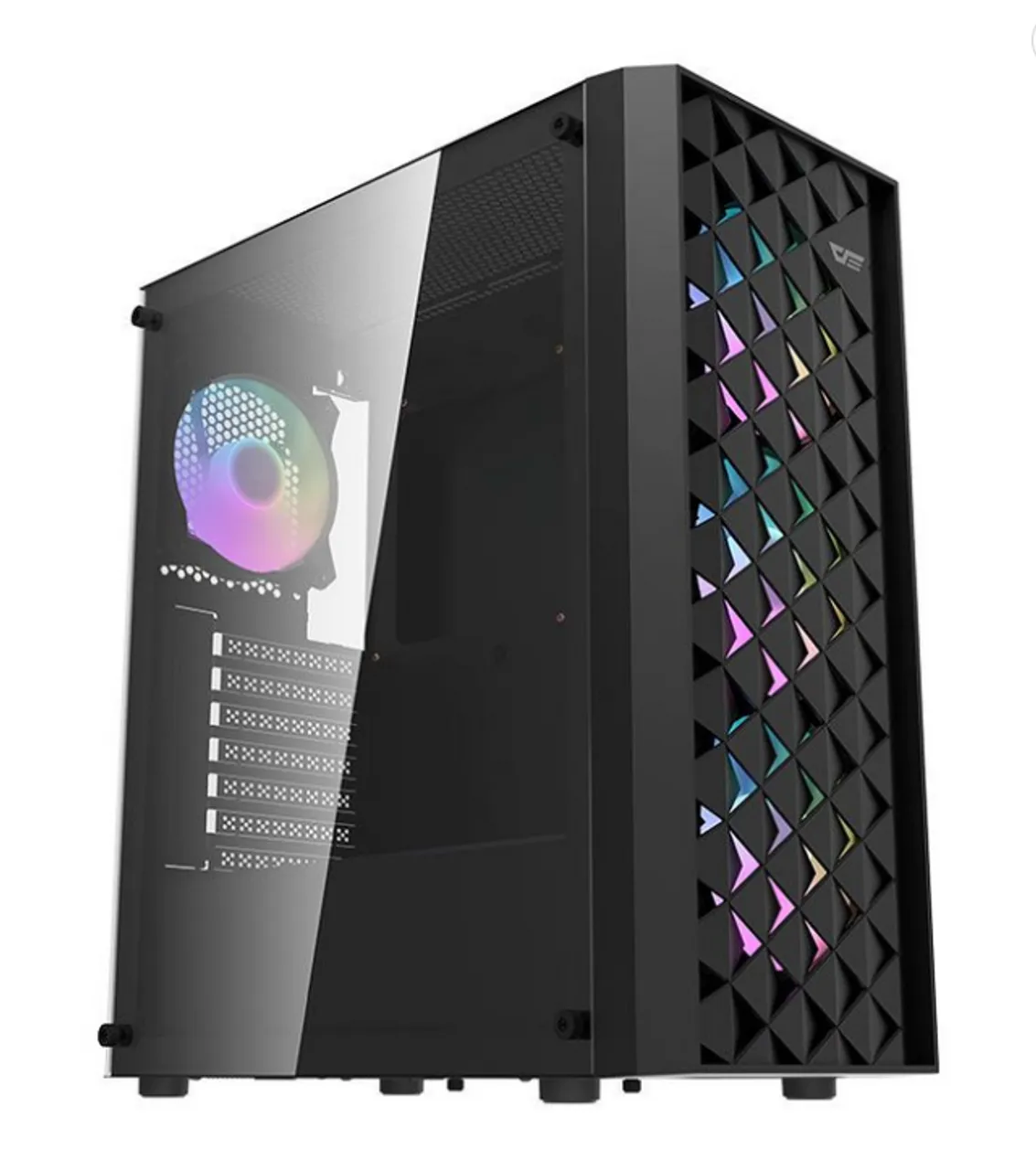 Gabinete Aigo DarkFlash DK351, RGB, Mid-Tower, Lateral de Vidro, Com 4 Fans, Preto