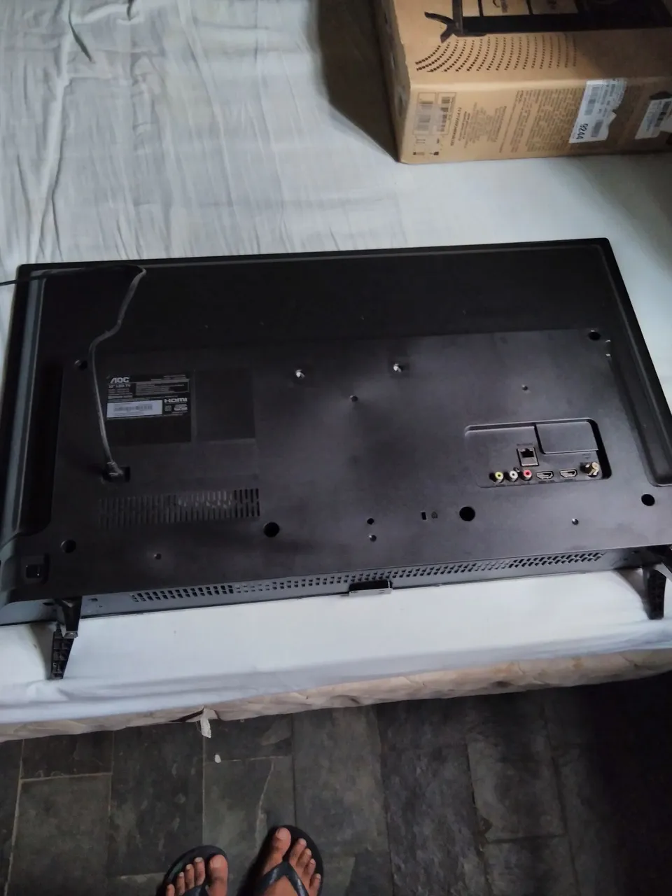 Smart TV Led AOC - 32 polegadas Roku tv controle remoto original caixa acessórios