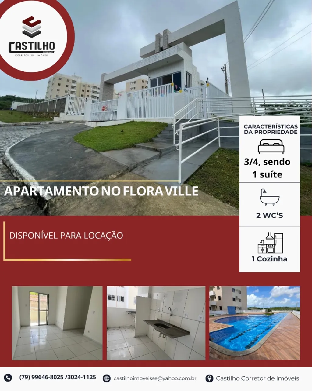 Alugo, Apartamento no Condomínio Flora Ville (3/4 sendo,1 suíte) Santa Lucia
