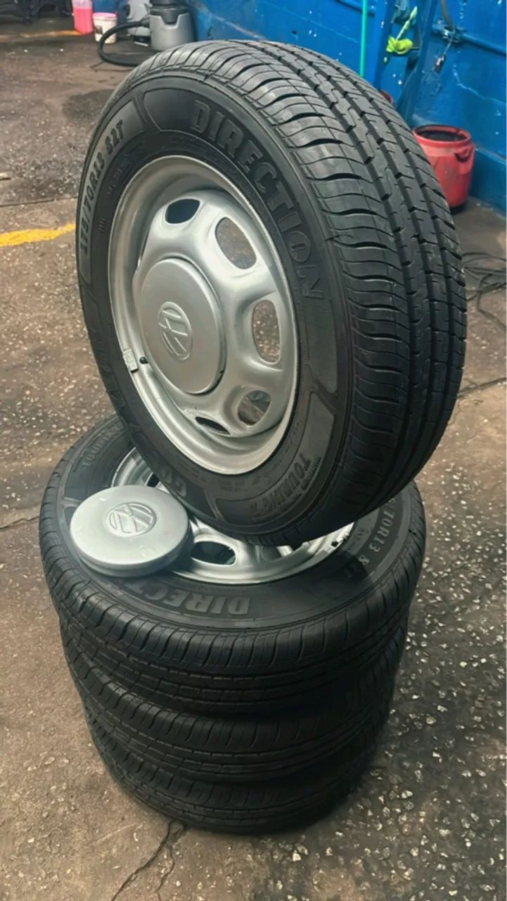 RODAS ARO 13 GOL CL PNEUS GOODYEAR NOVOS(175/70/13) - Foto 4