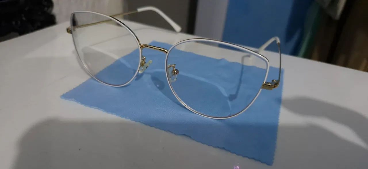 Óculos Dourado com proteção anti blue (-2) - Foto 4