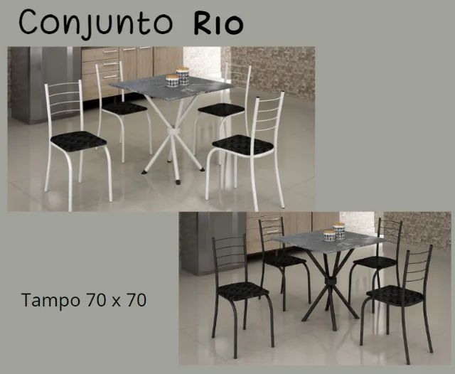 Mesa 4 Cadeiras de Pedra Nova na Caixa SÓ R$549 Entrega grátis - Foto 3