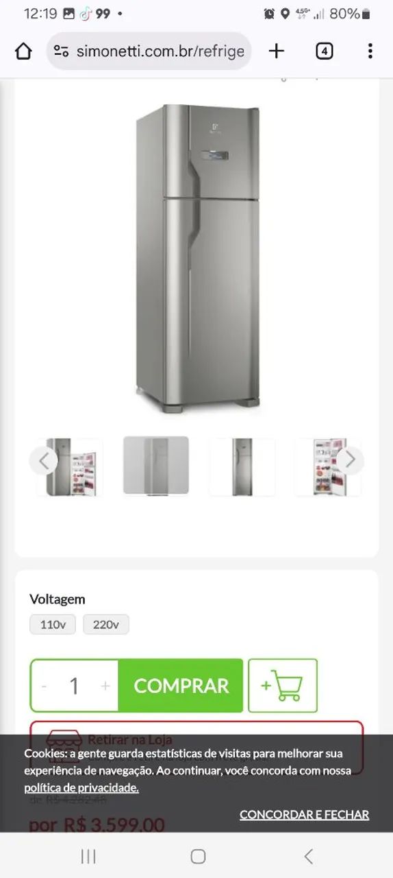 Geladeira Frost Free 2 Portas Electrolux - Nova - Foto 5
