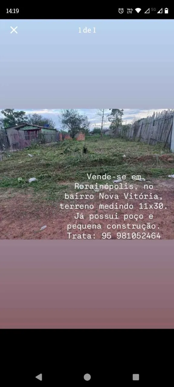 Vendo terreno em Rorainópolis
