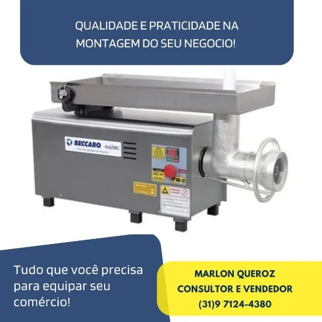 Moedor de Carne Boca 22 Inox Beccaro Novo