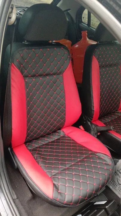 Reformas de Bancos de carro em couro com detalhes em vermelho - Foto 2