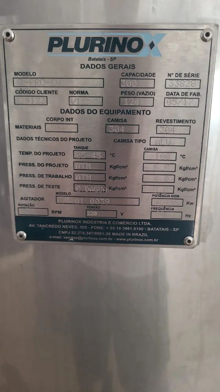 Tanque Pasteurizador e Resfriador Inox 300l - Foto 5