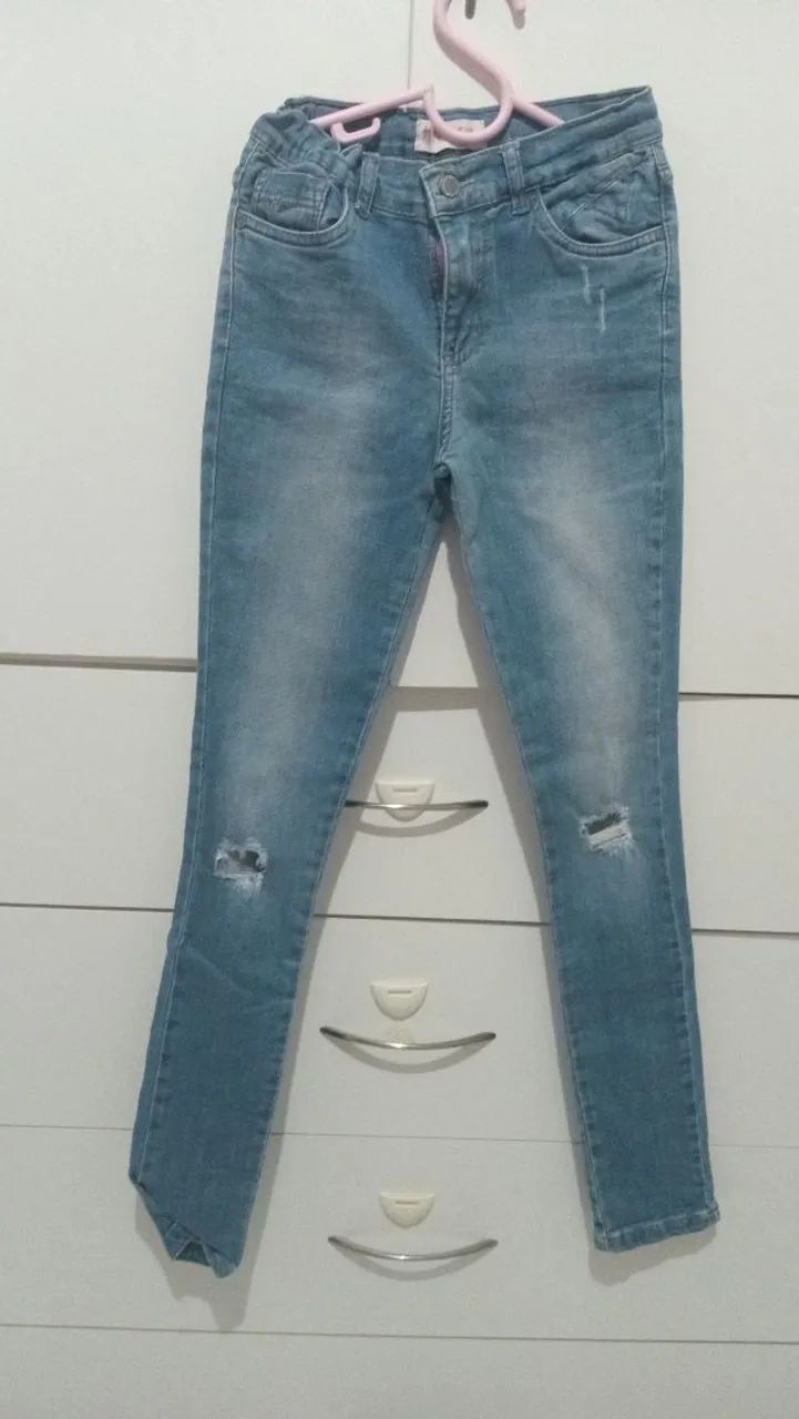 Calça jeans infantil Tam 10