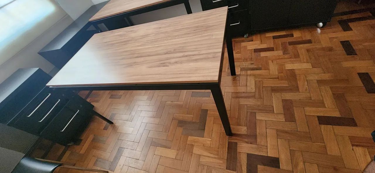 Mesa de Escritório em Madeira com Estrutura de Metal - Foto 3