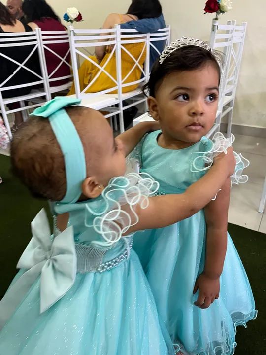 Flower Girl Daminha Azul Tiffany Azul Serenity Vestido Daminha