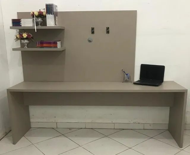 ESTAÇÃO DE TRABALHO + PAINEL DE TV EM MDF CAPUCCINO - Foto 4