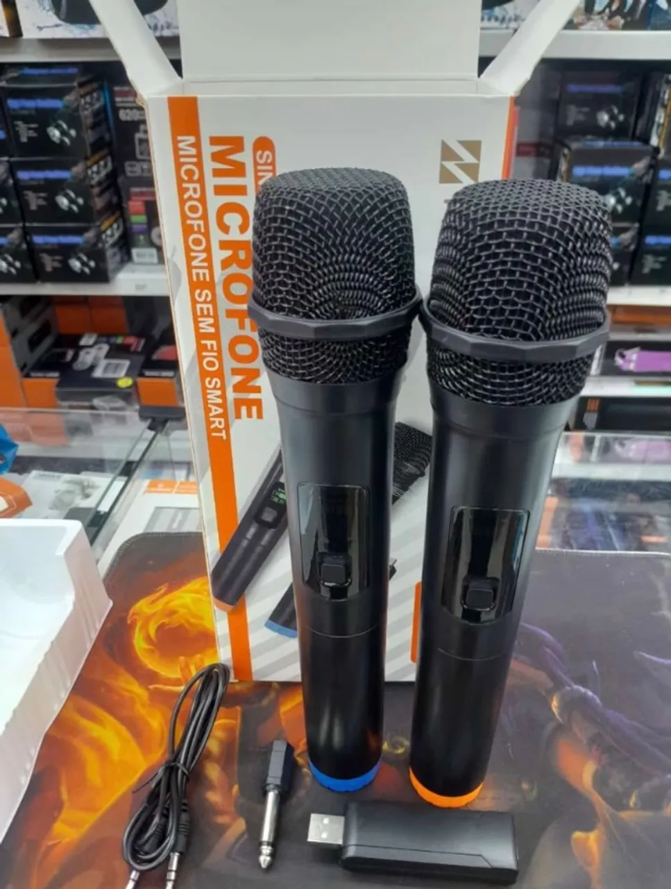 2 microfones sem fio profissional