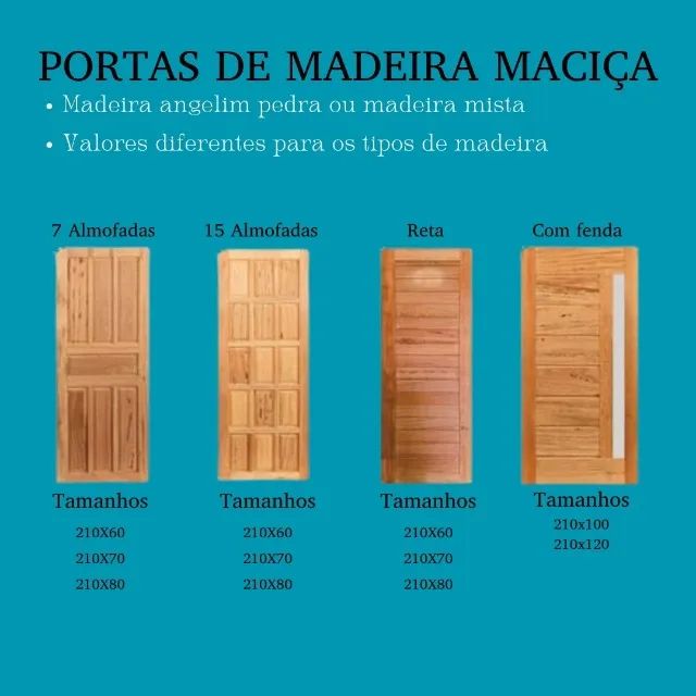 Portas madeira maciça angelim pedra ou madeira mista - Foto 2