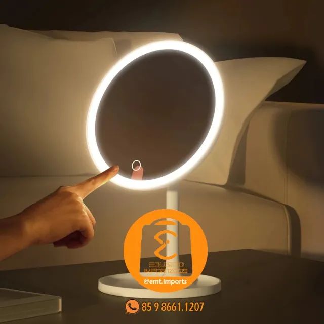 Espelho Maquiagem de Mesa Redondo com Led ST-738 - Foto 4