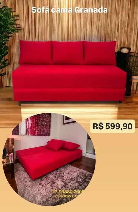 SOFÁ CAMA Granada - Novo - 3 lugares! SUPER OFERTA 