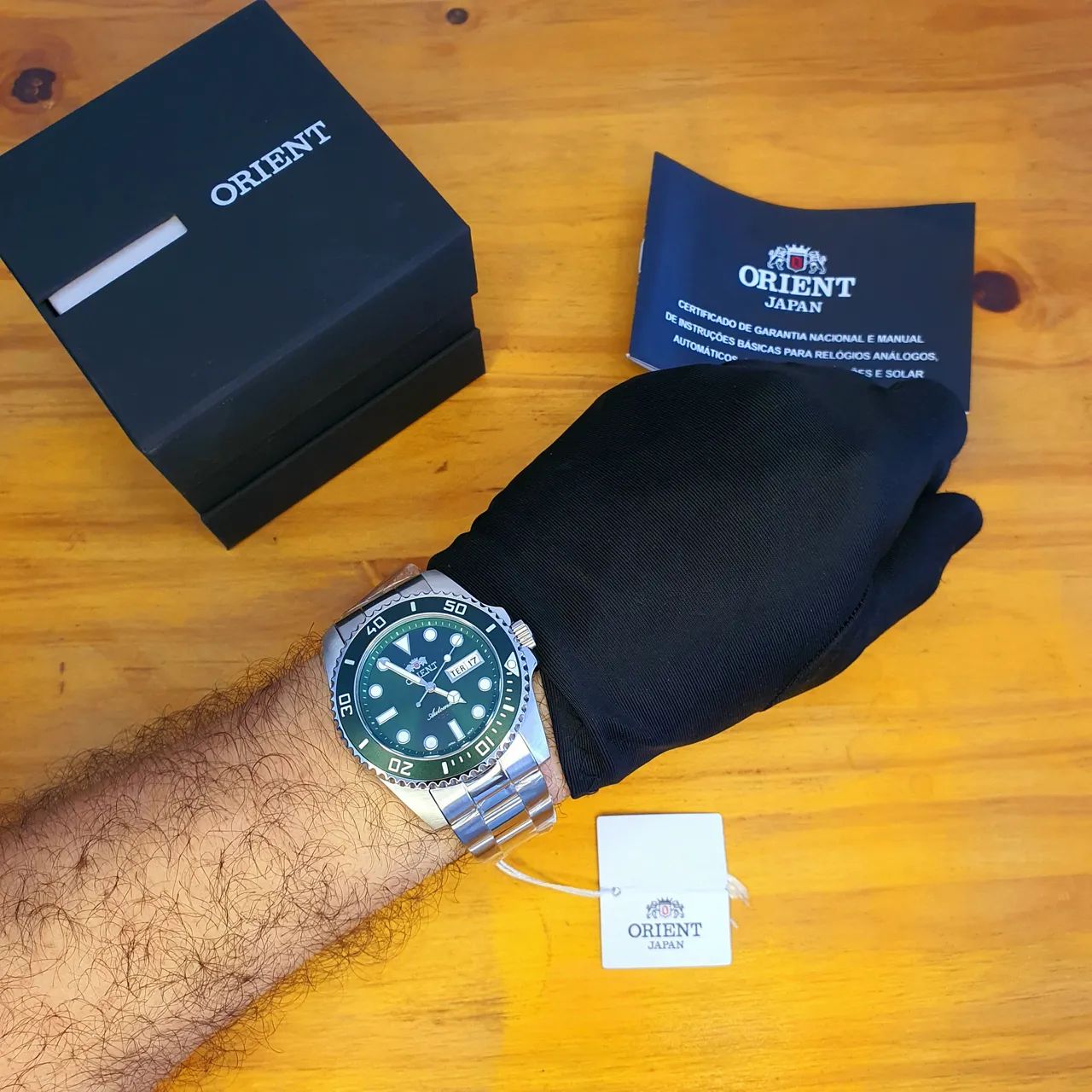 Relógio Orient Submariner automático Diver 44mm verde  - Foto 3