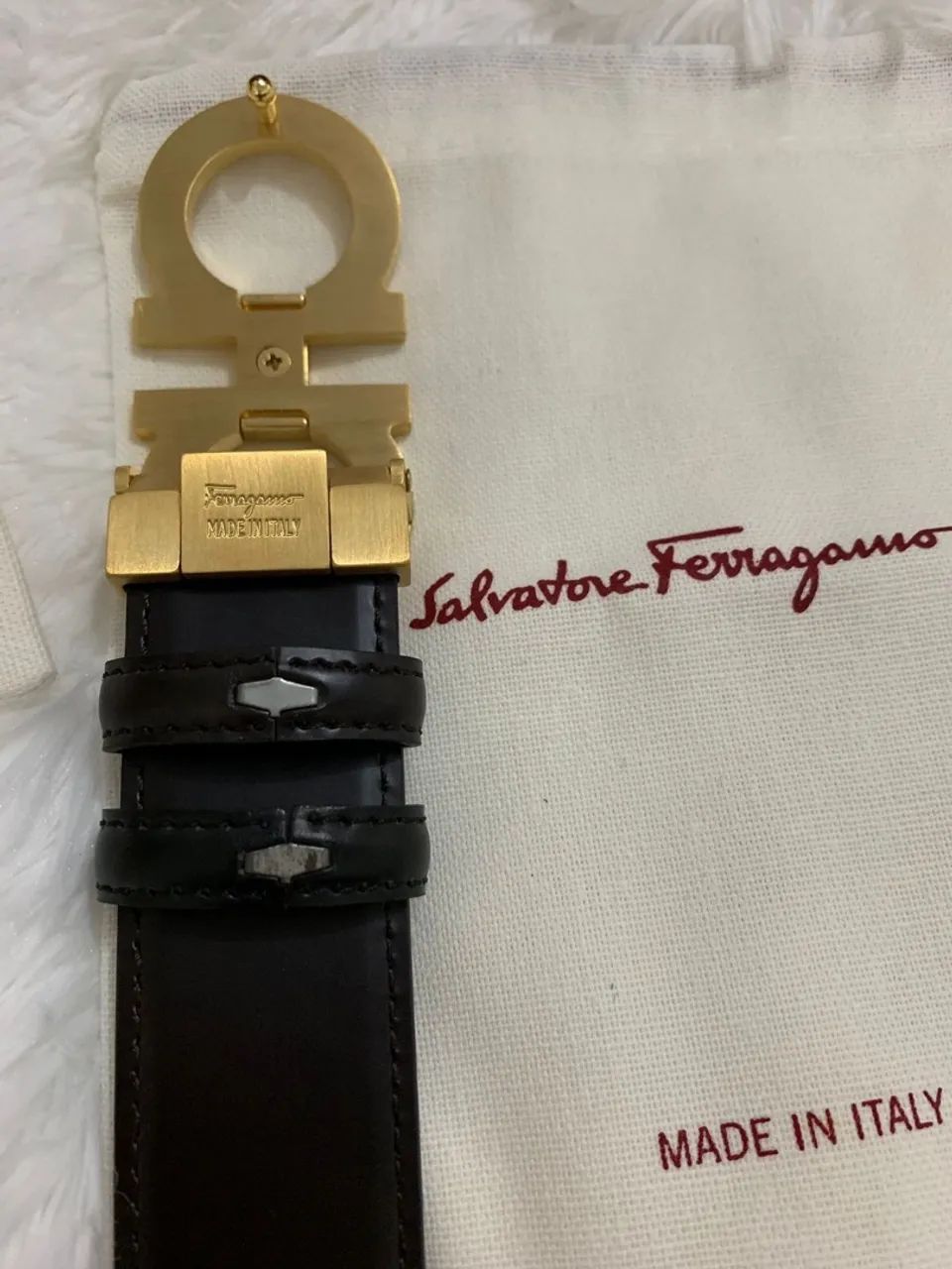 Cinto Salvatore Ferragamo Gancine Original Gold  - Foto 2