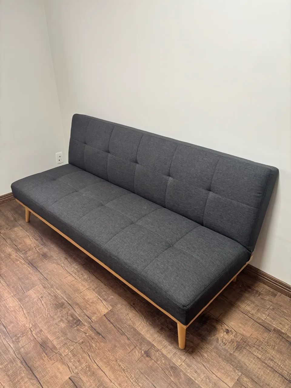 Sofá Cama 3 Lugares Casal Cinza Escuro 