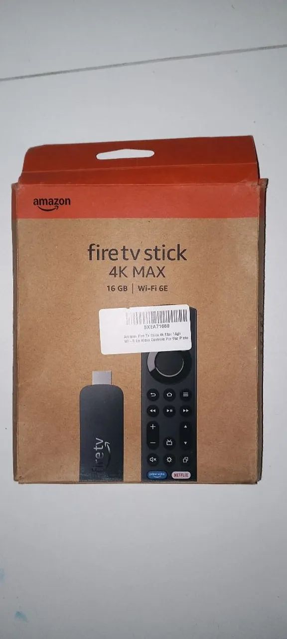 Amazon Fire TV Stick 4K Max 16GB Wi-Fi 6E - Novo/Lacrado (Pronta