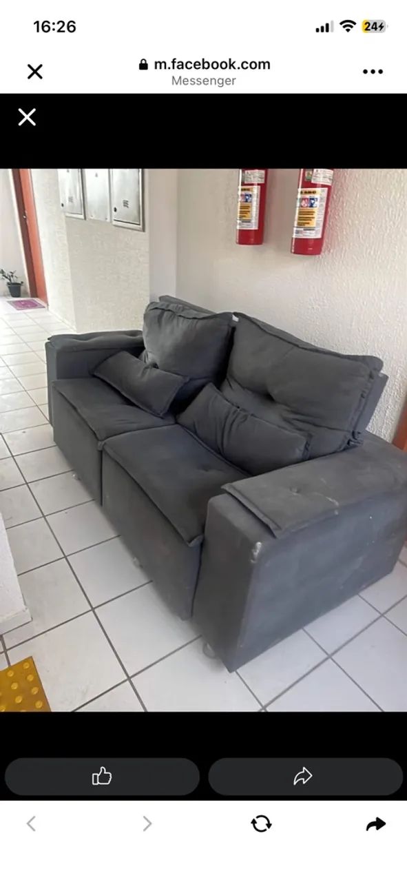 Sofá cinza retrátil 500