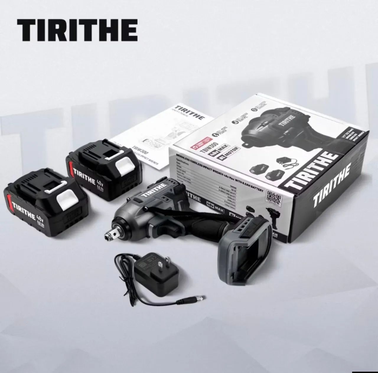 Chave De Impacto Brushless 500nm 48v Com 2 Baterias Portátil Sem Fio