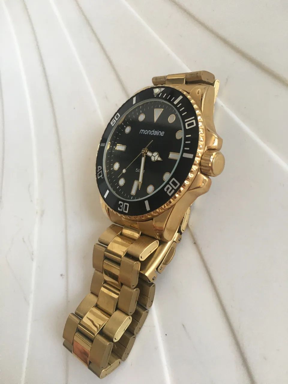 Relógio masculino dourado - Foto 4