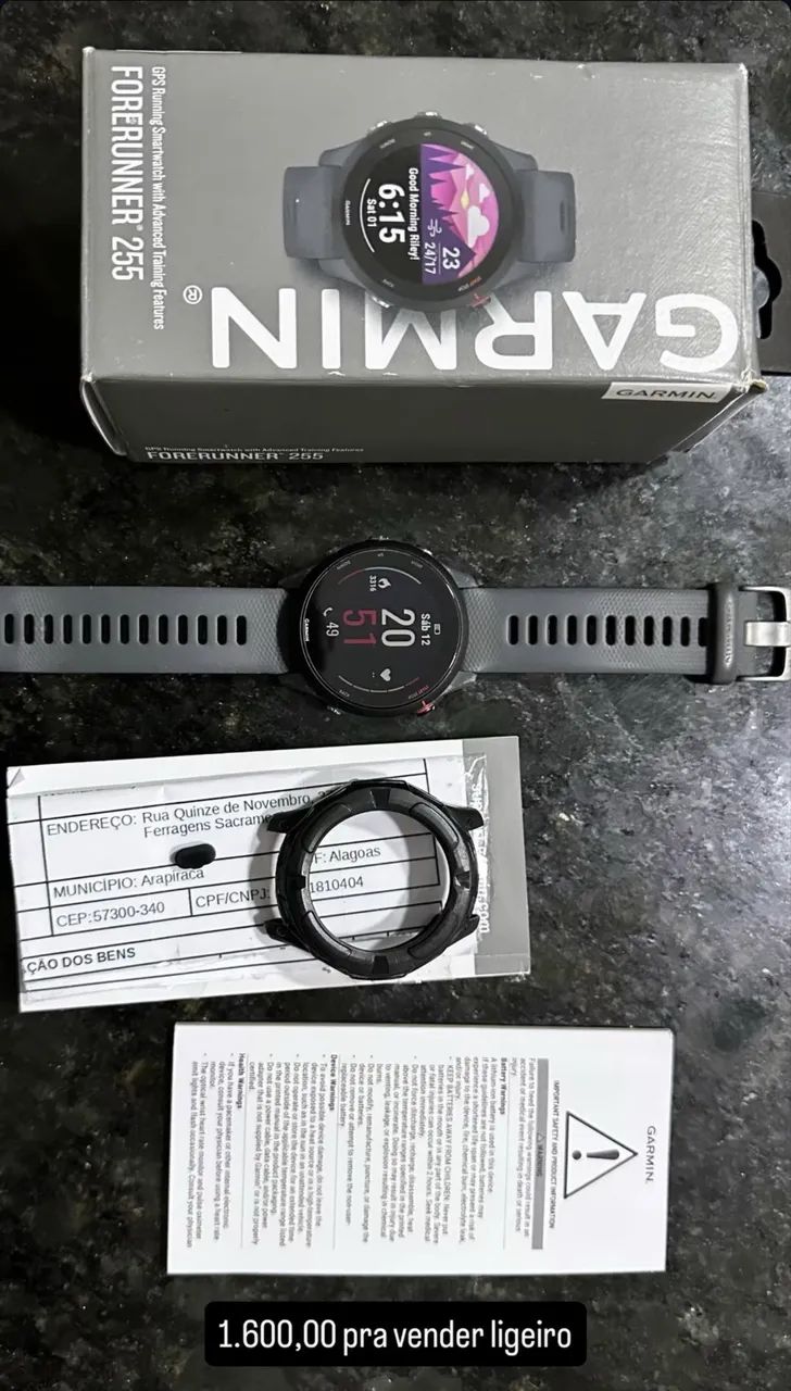 Relógio Garmin 255