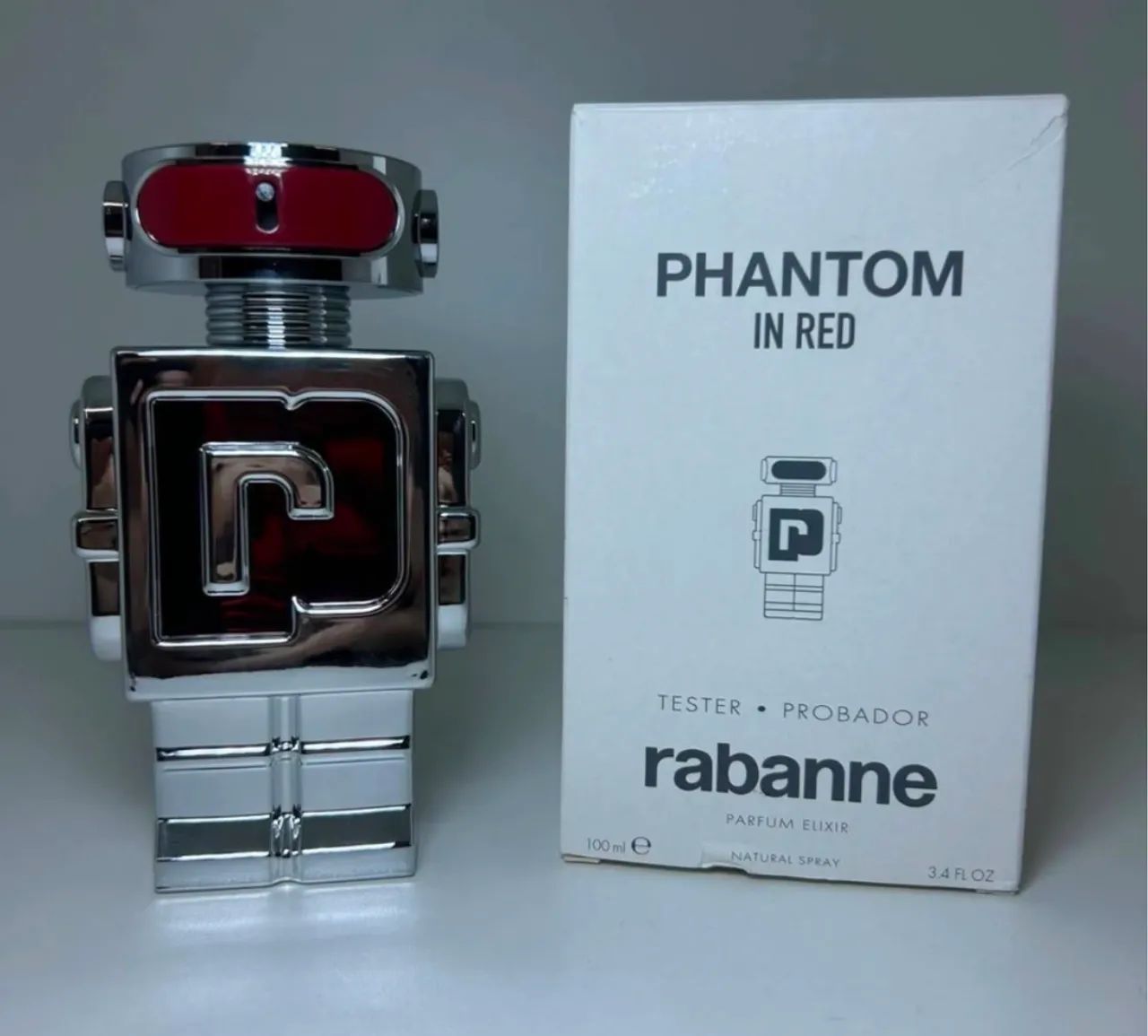 Tester Paco Rabanne Phantom In Red Parfum Elixir 100ml Masculino