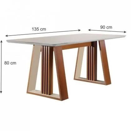 Mesa de jantar retangular para 4 cadeiras MDF