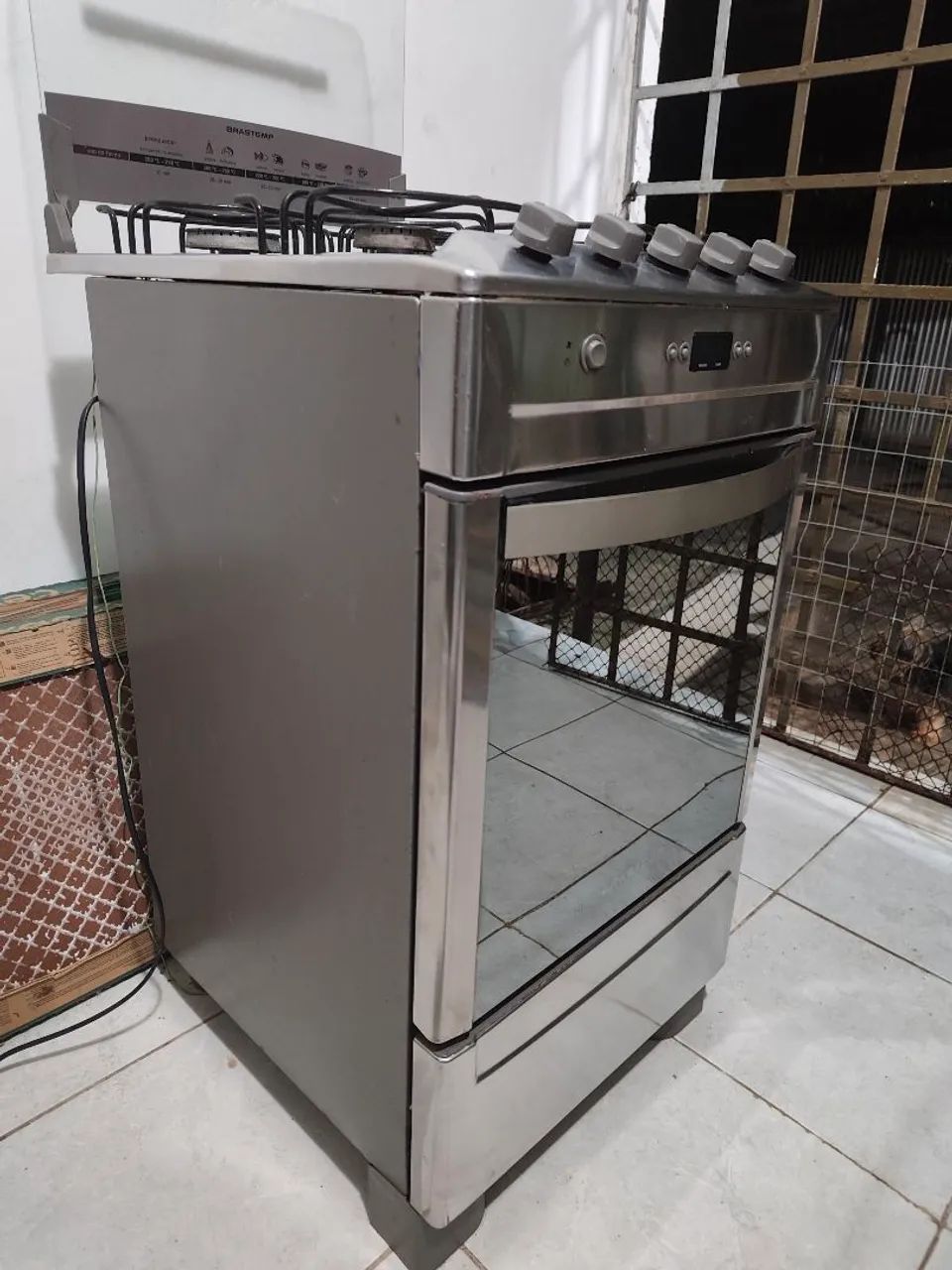 Fogão Inox Brastemp Ative - quatro bocas, automático, timer, perfeito 