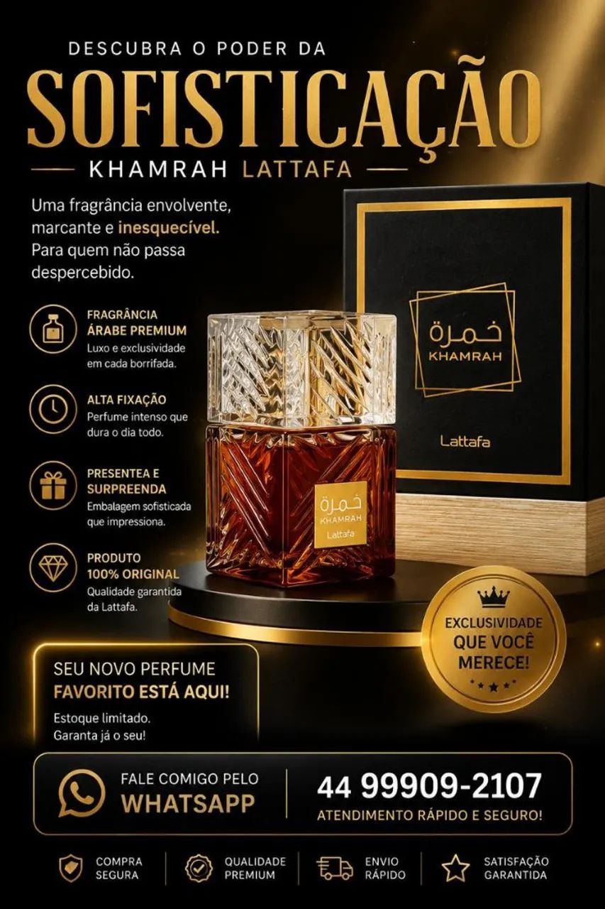 khamrah lattafa perfume masculino 100ml original 