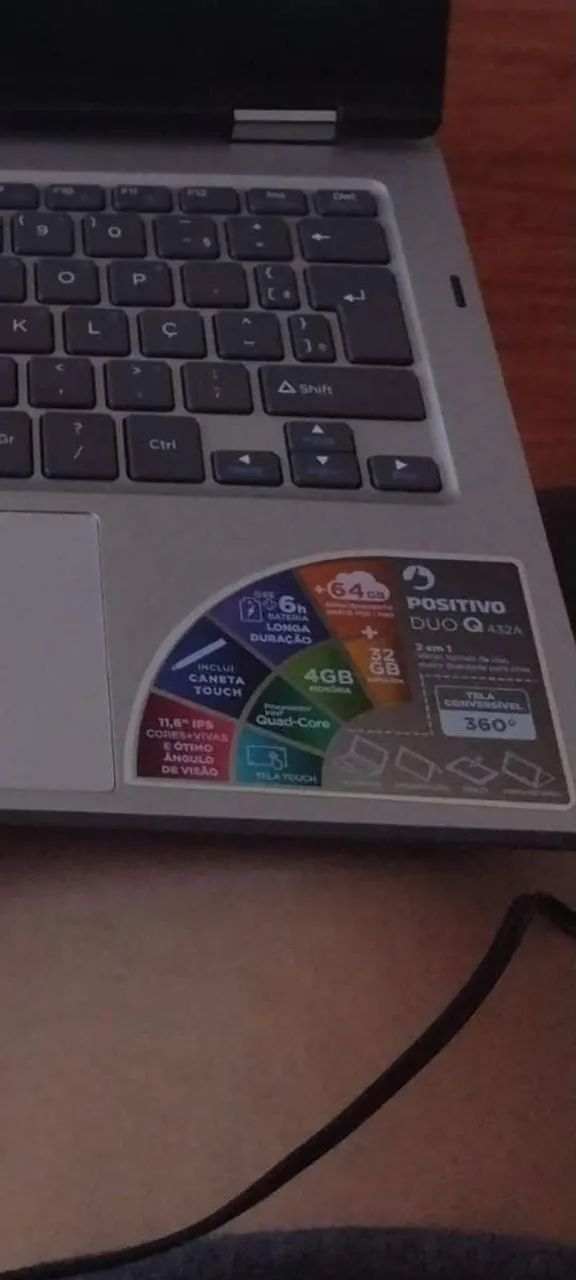 Notebook Positivo Dual QuadCore (completo, caneta  touch screen e carregado)..