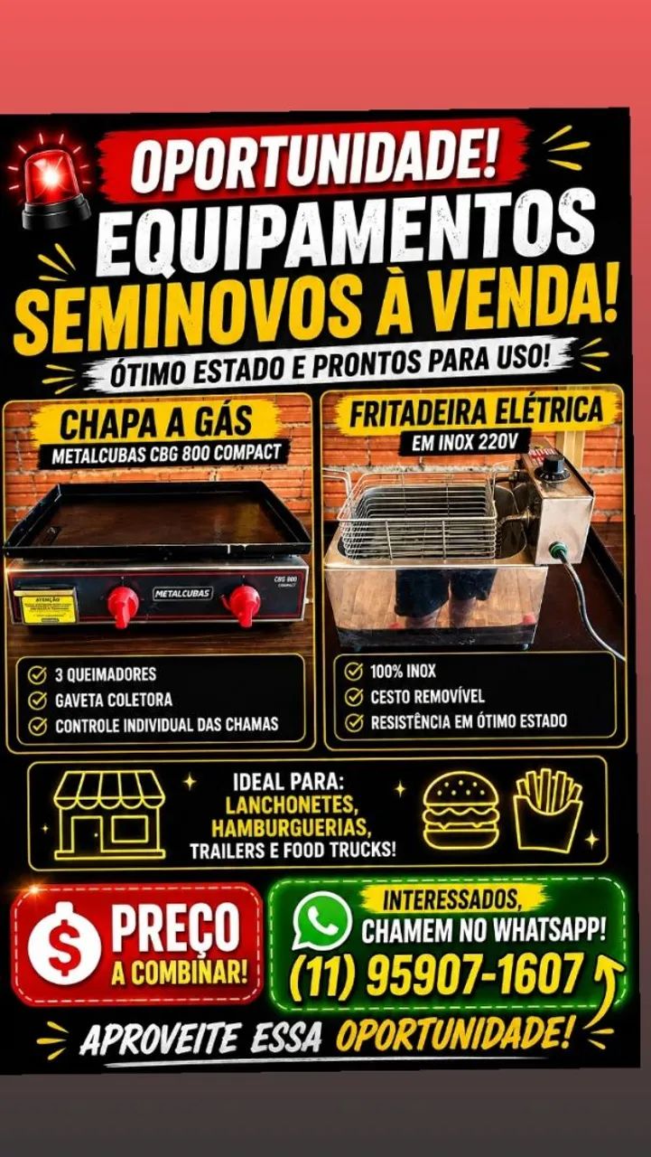 OPORTUNIDADE! EQUIPAMENTOS SEMINOVOS À VENDA ?