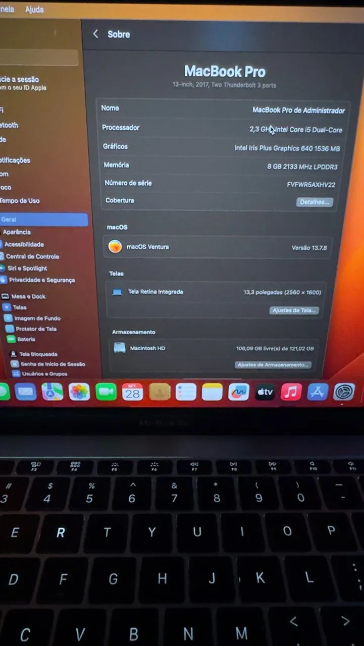 MacBook Pro 13 - 2017 A1708 | i5 | 8 GB RAM | SSD 128 GB - Foto 3