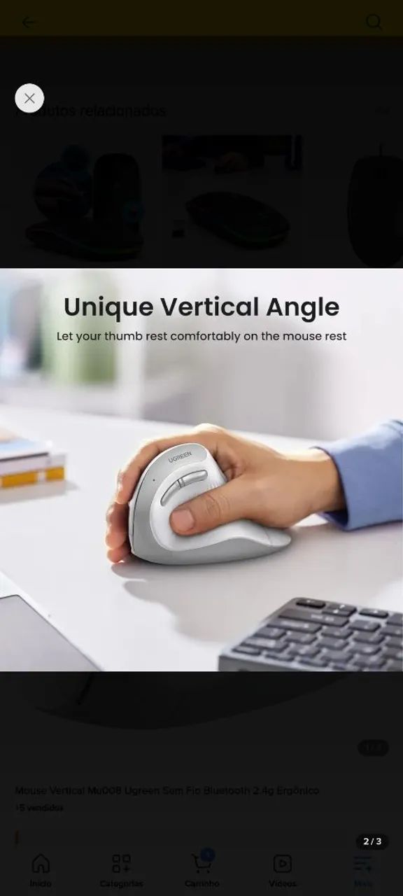 Mouse ergonômico ugreen - Foto 3