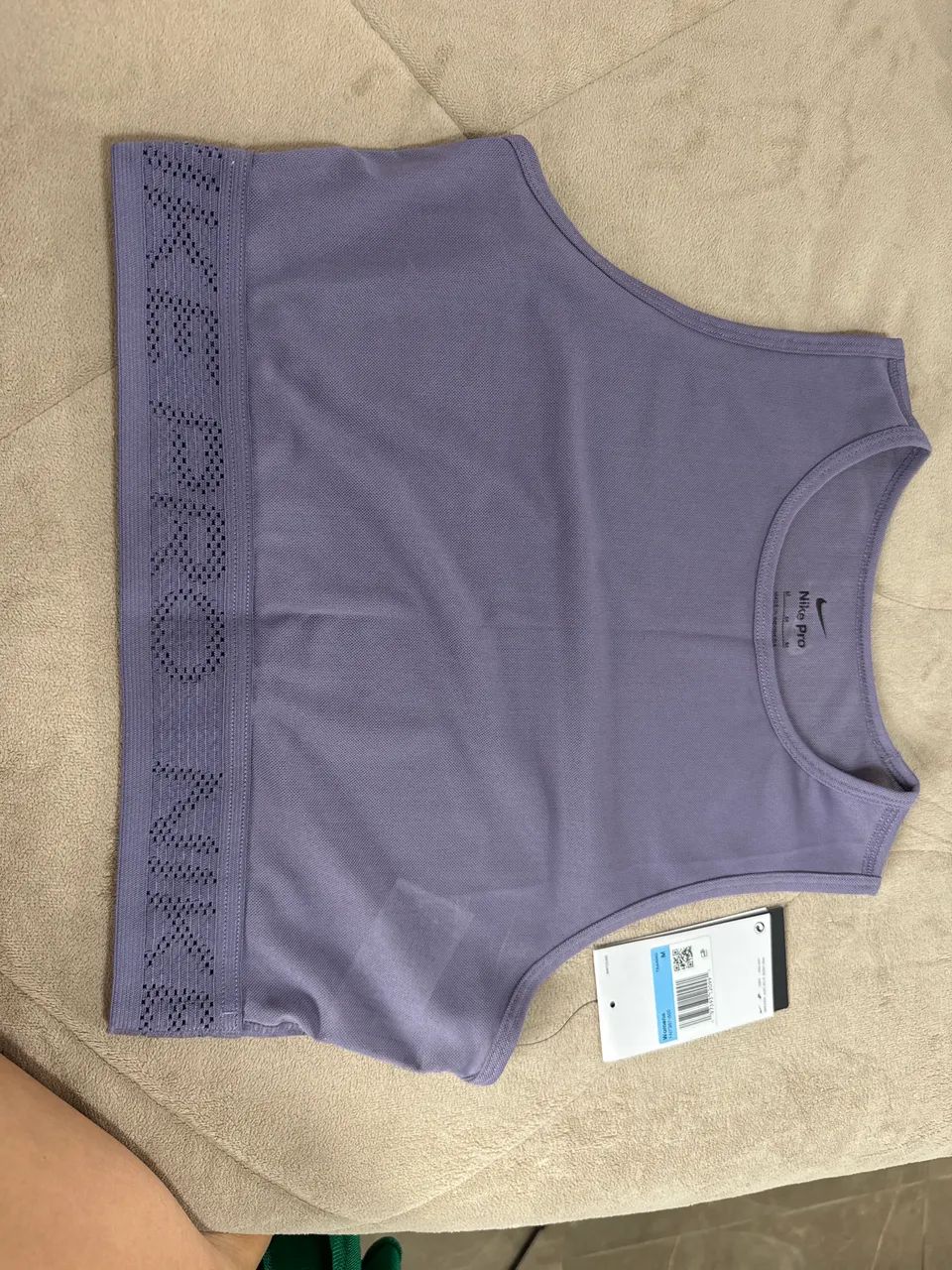 Top cropped tule lilás Nike pro  - Foto 3
