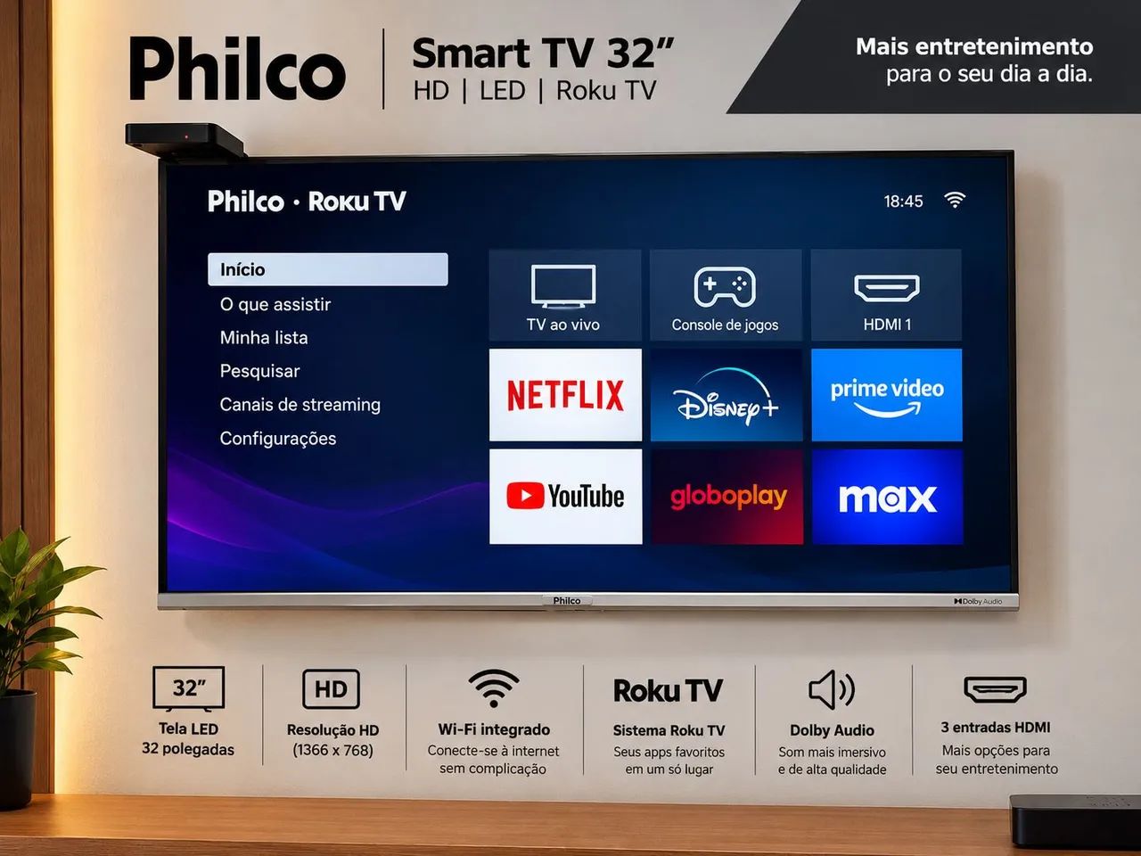 SmartTV Philco 32 polegadas 
