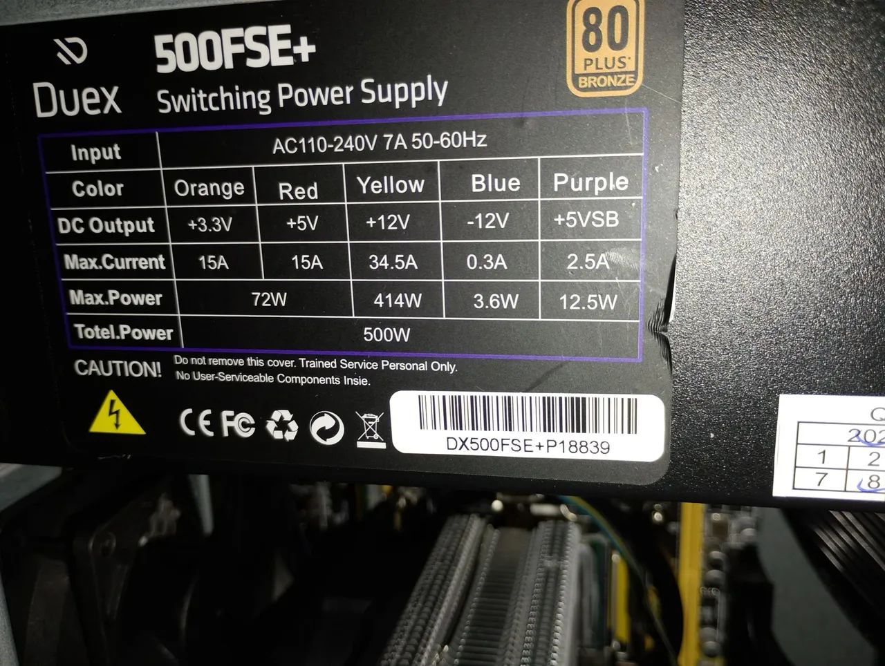 Fonte Duex 500w 80plus - Foto 3