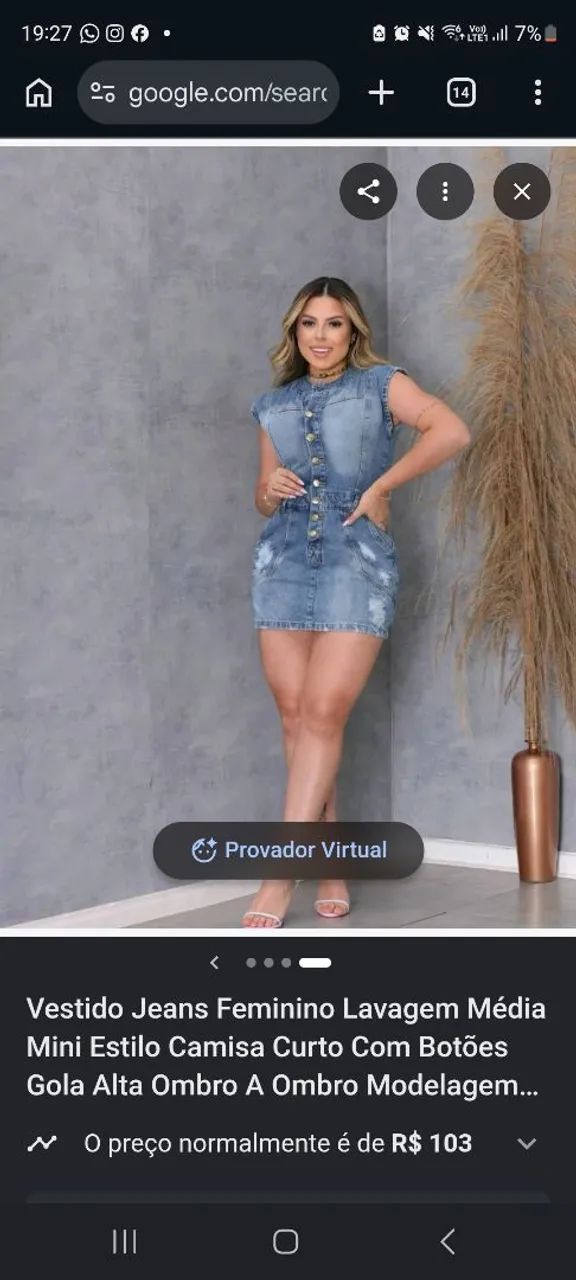 Vestido jeans curto  - Foto 3